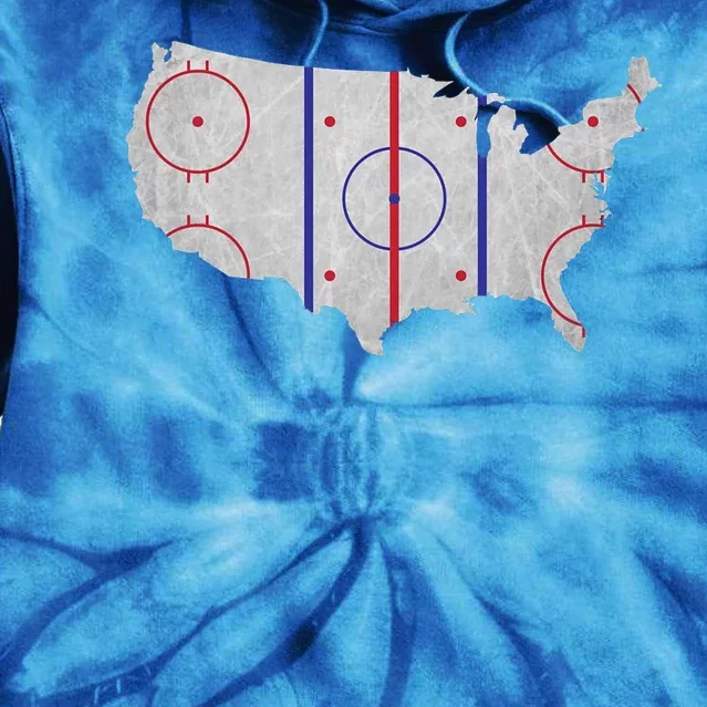 Hockey USA Map Tie Dye Hoodie