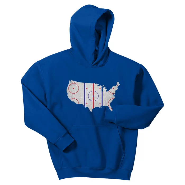 Hockey USA Map Kids Hoodie