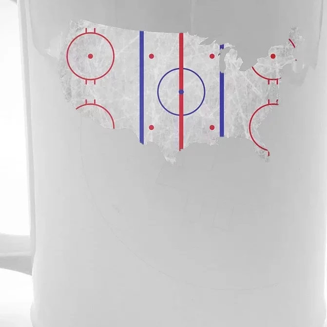 Hockey USA Map Front & Back Beer Stein