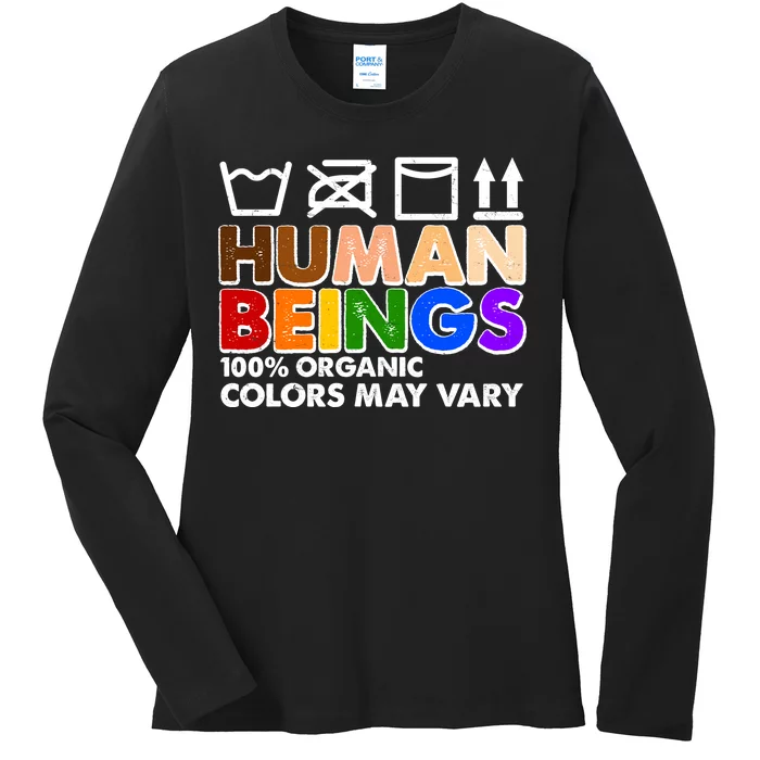 Human Beings 100 Percent Organic Colors May Vary Ladies Long Sleeve Shirt