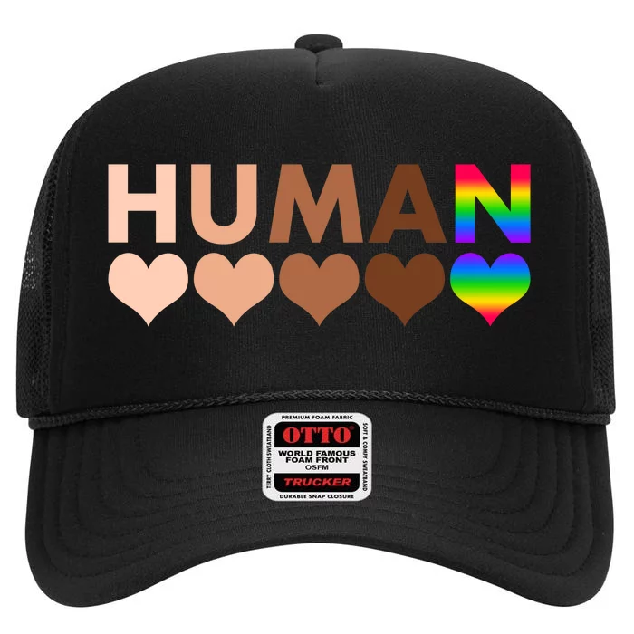 Human Diversity Human Rights High Crown Mesh Trucker Hat