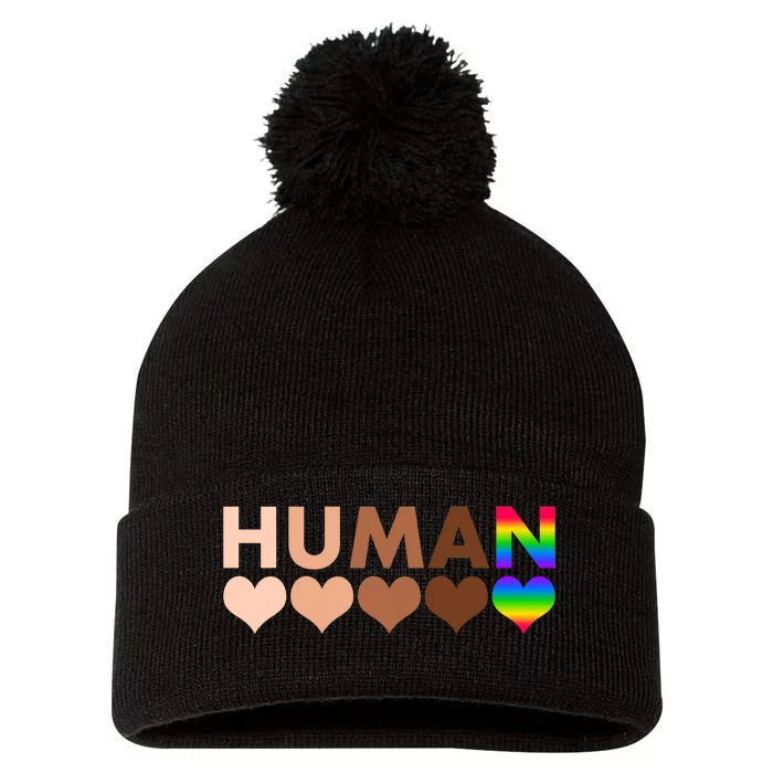 Human Diversity Human Rights Pom Pom 12in Knit Beanie