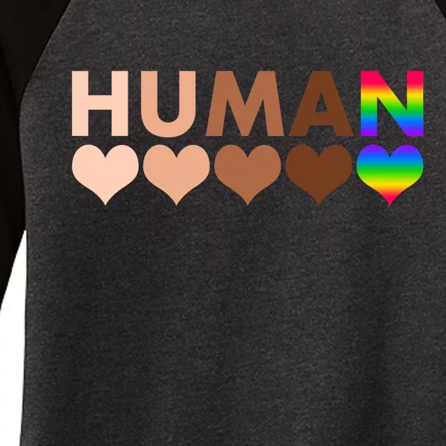 Human Diversity Human Rights Women's Tri-Blend 3/4-Sleeve Raglan Shirt