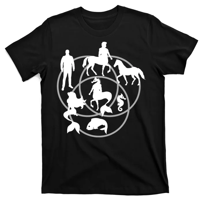 Human Horse Fish Venn Diagram T-Shirt