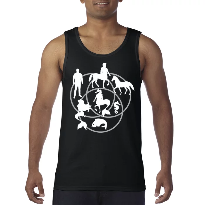 Human Horse Fish Venn Diagram Tank Top