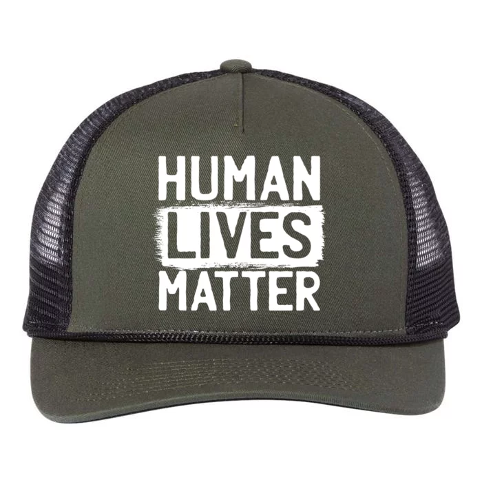 Human Lives Matter Retro Rope Trucker Hat Cap