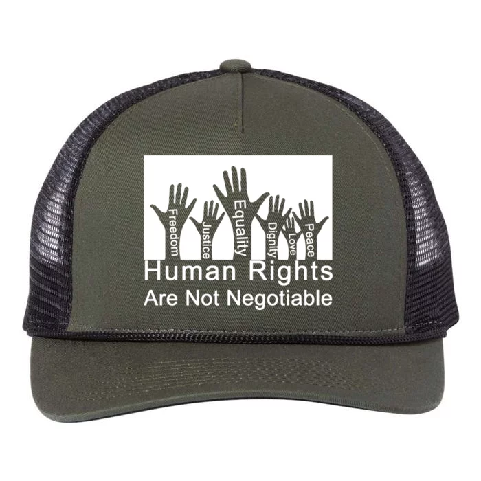 Human Rights Are Not Negotiable Retro Rope Trucker Hat Cap