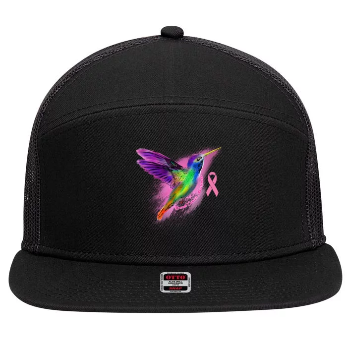 Humming Bird Breast Cancer Awareness 7 Panel Mesh Trucker Snapback Hat