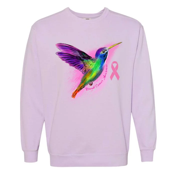 Humming Bird Breast Cancer Awareness Garment-Dyed Sweatshirt