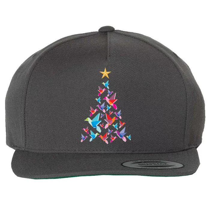 Humming Bird Christmas Tree Wool Snapback Cap