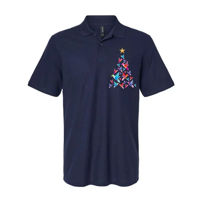 Humming Bird Christmas Tree Softstyle Adult Sport Polo