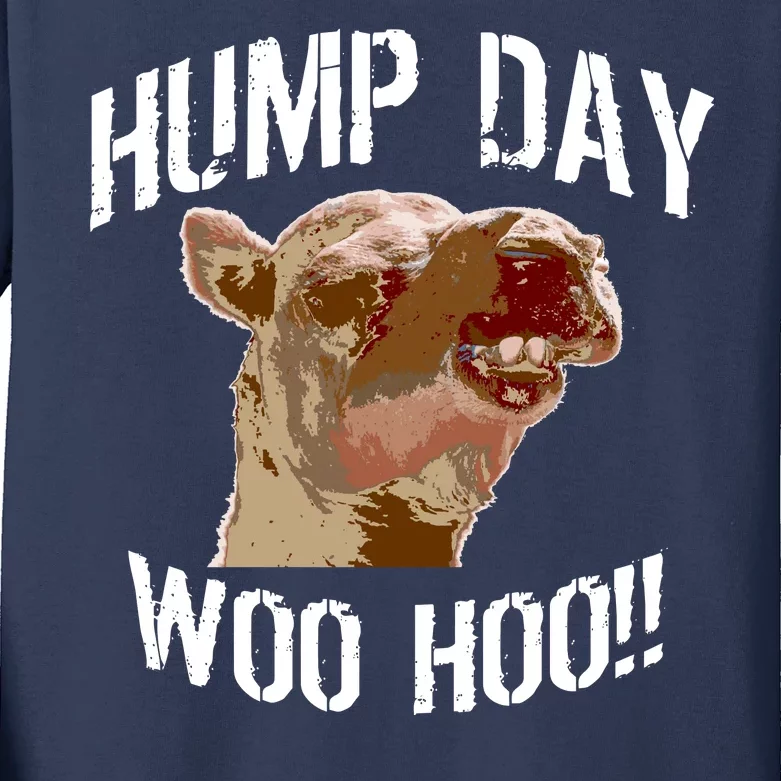 Hump Day Woo Hoo Camel Face Kids Long Sleeve Shirt