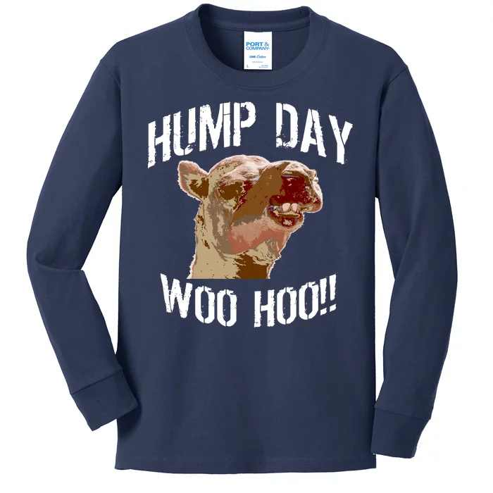 Hump Day Woo Hoo Camel Face Kids Long Sleeve Shirt