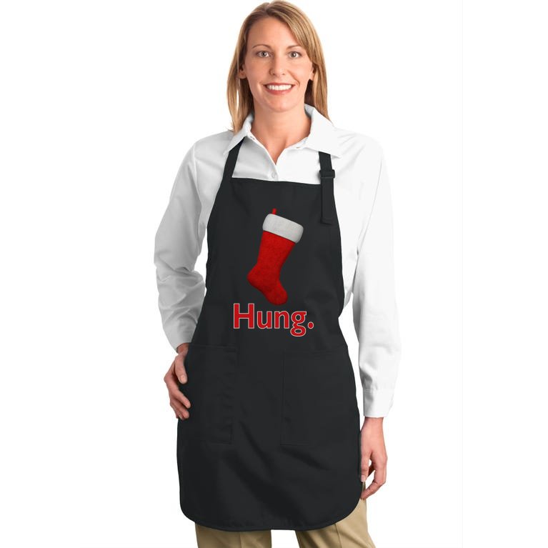 Hung Funny Christmas Full-Length Apron With Pockets