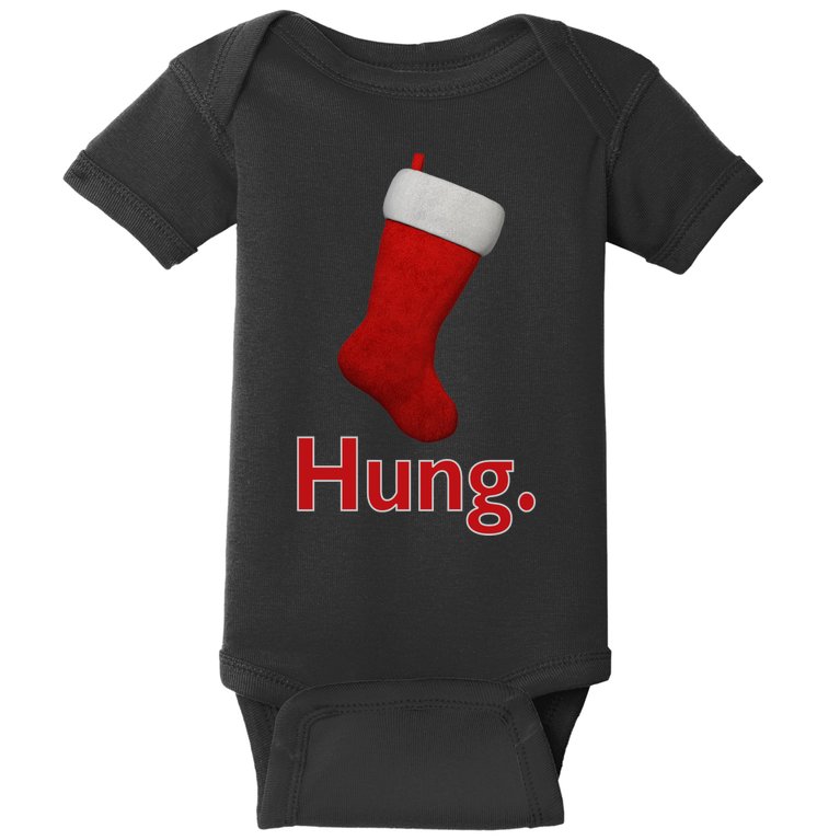 Hung Funny Christmas Baby Bodysuit