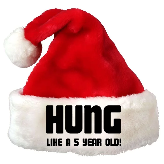 Hung Like A 5 Year Old Premium Christmas Santa Hat