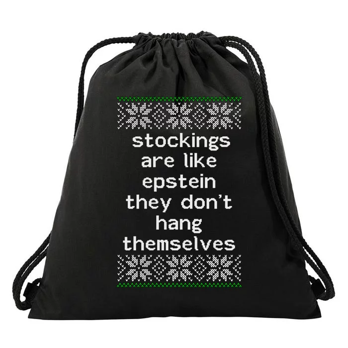 Hung Like Epstein Funny Ugly Christmas Drawstring Bag