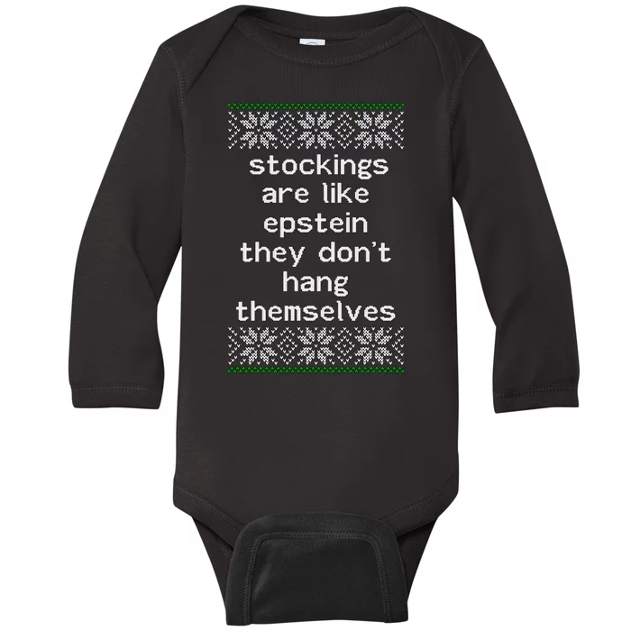 Hung Like Epstein Funny Ugly Christmas Baby Long Sleeve Bodysuit