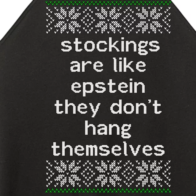 Hung Like Epstein Funny Ugly Christmas Women’s Perfect Tri Rocker Tank