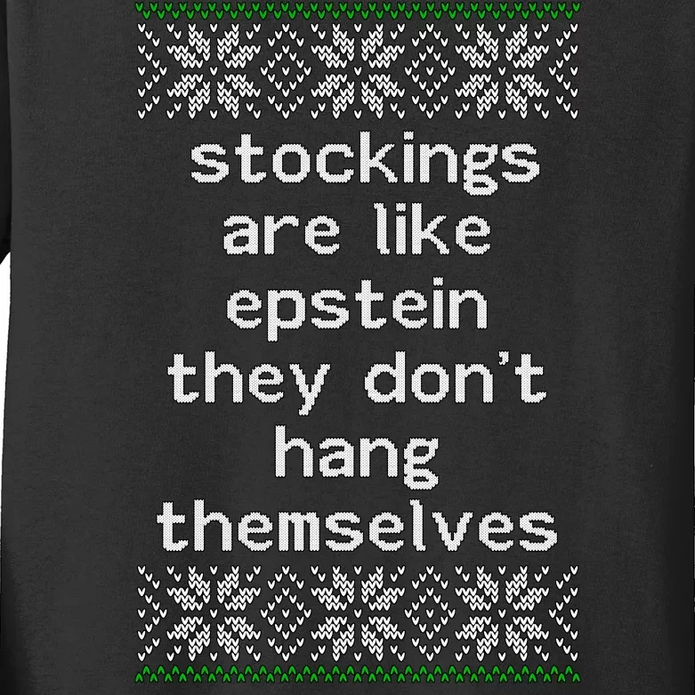 Hung Like Epstein Funny Ugly Christmas Kids Long Sleeve Shirt