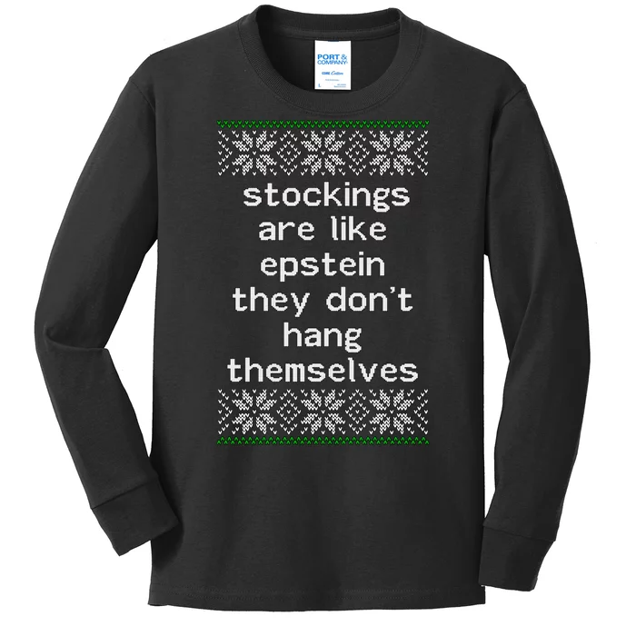 Hung Like Epstein Funny Ugly Christmas Kids Long Sleeve Shirt