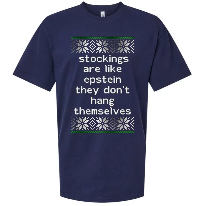 Hung Like Epstein Funny Ugly Christmas Sueded Cloud Jersey T-Shirt