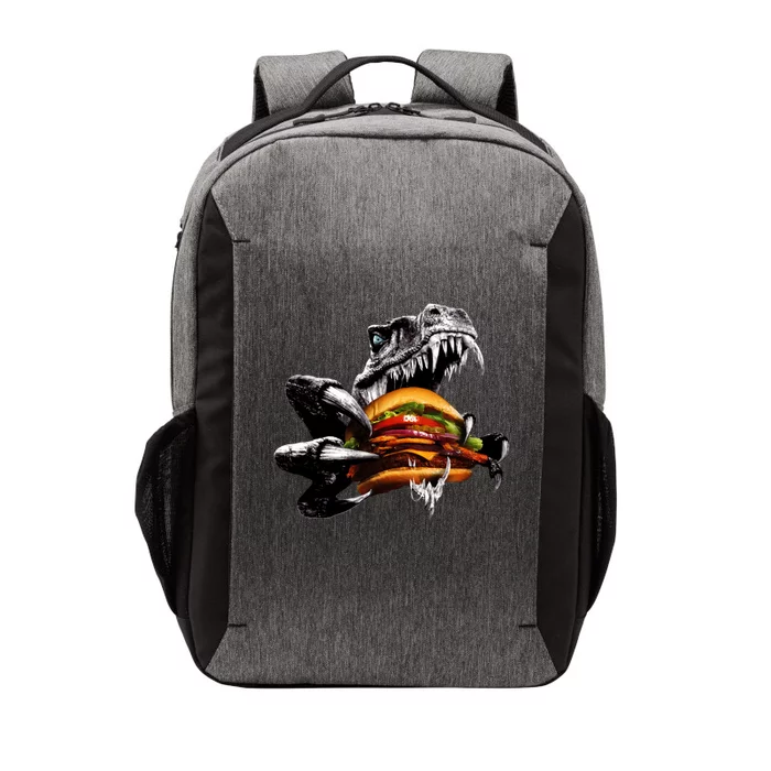 Hungry T-Rex Eating A Burger Vector Backpack