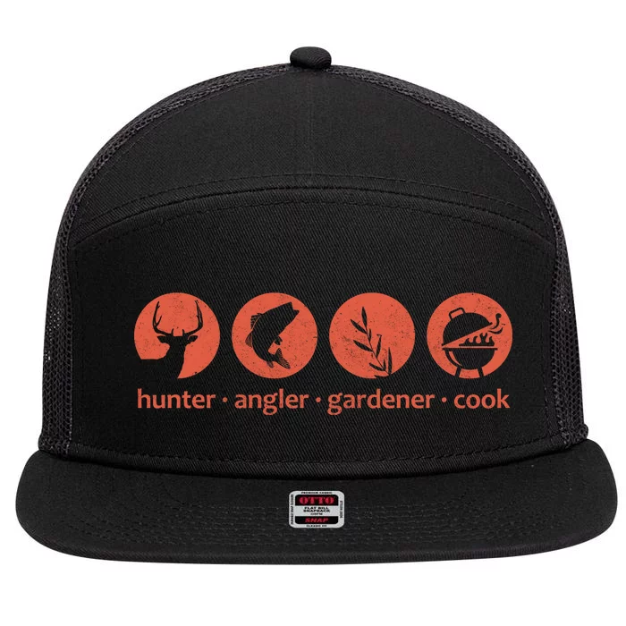 Hunter Angler Gardener Cook 7 Panel Mesh Trucker Snapback Hat