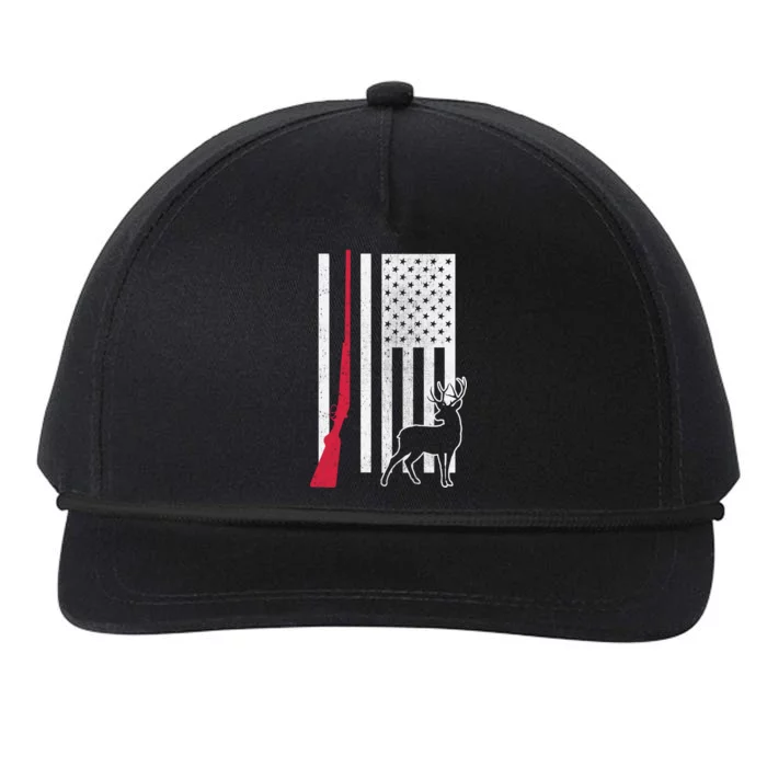 Hunting Deer Rifle Flag Snapback Five-Panel Rope Hat