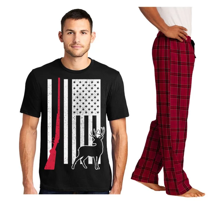 Hunting Deer Rifle Flag Pajama Set