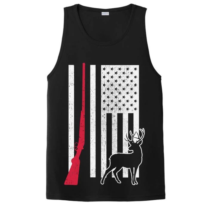 Hunting Deer Rifle Flag Performance Tank