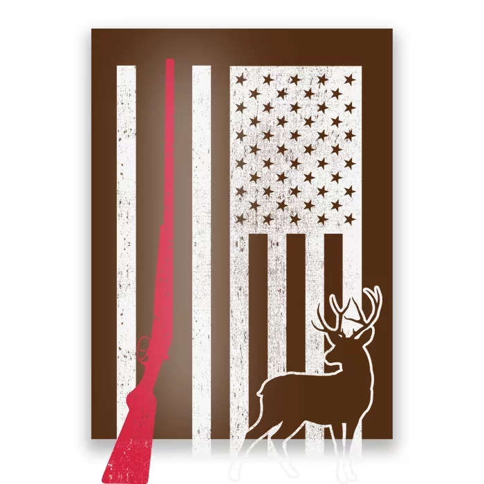 Hunting Deer Rifle Flag Poster