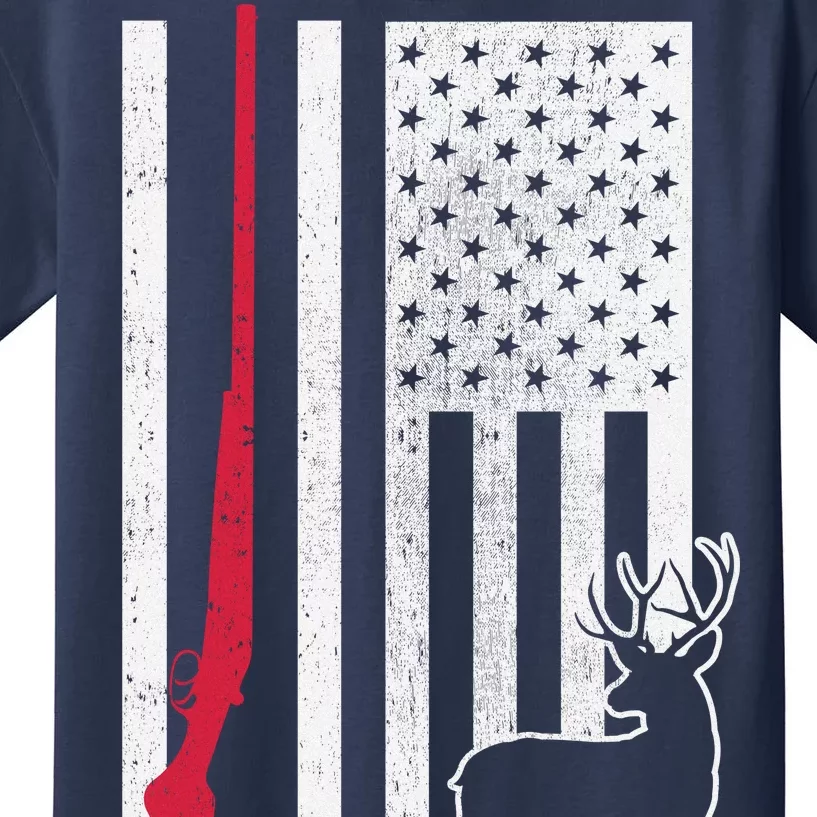 Hunting Deer Rifle Flag Kids T-Shirt