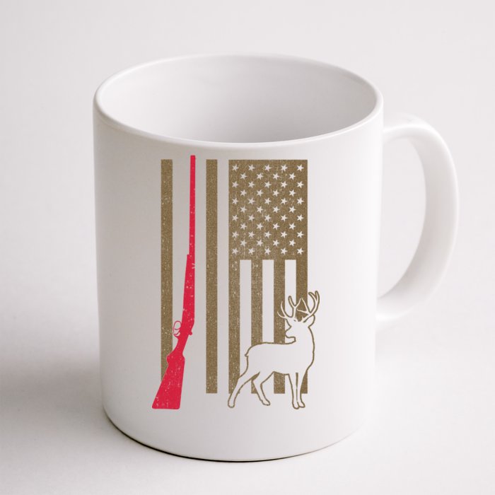 Hunting Deer Rifle Flag Front & Back Coffee Mug