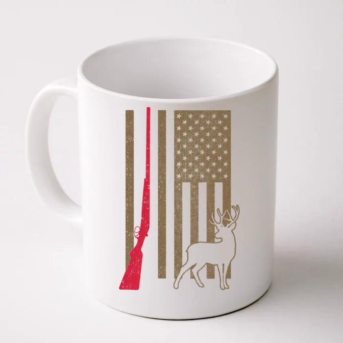 Hunting Deer Rifle Flag Front & Back Coffee Mug