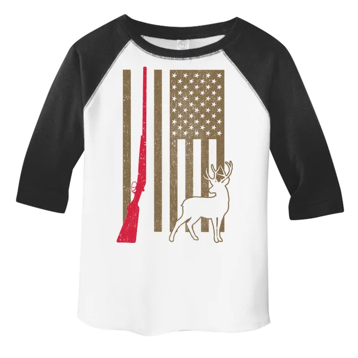 Hunting Deer Rifle Flag Toddler Fine Jersey T-Shirt