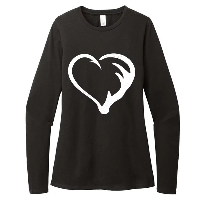 Hunting Fishing Antler Heart Hunter Womens CVC Long Sleeve Shirt