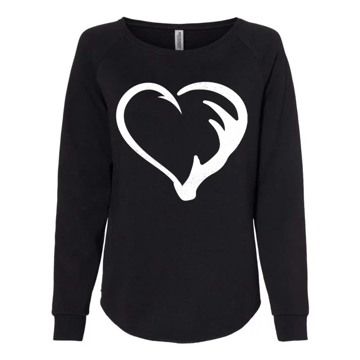 Hunting Fishing Antler Heart Hunter Womens California Wash Sweatshirt