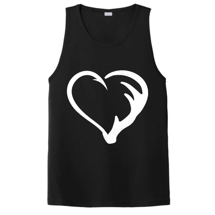 Hunting Fishing Antler Heart Hunter Performance Tank