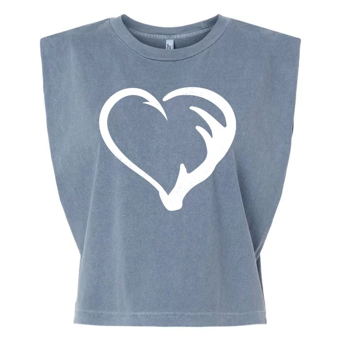 Hunting Fishing Antler Heart Hunter Garment-Dyed Women's Muscle Tee