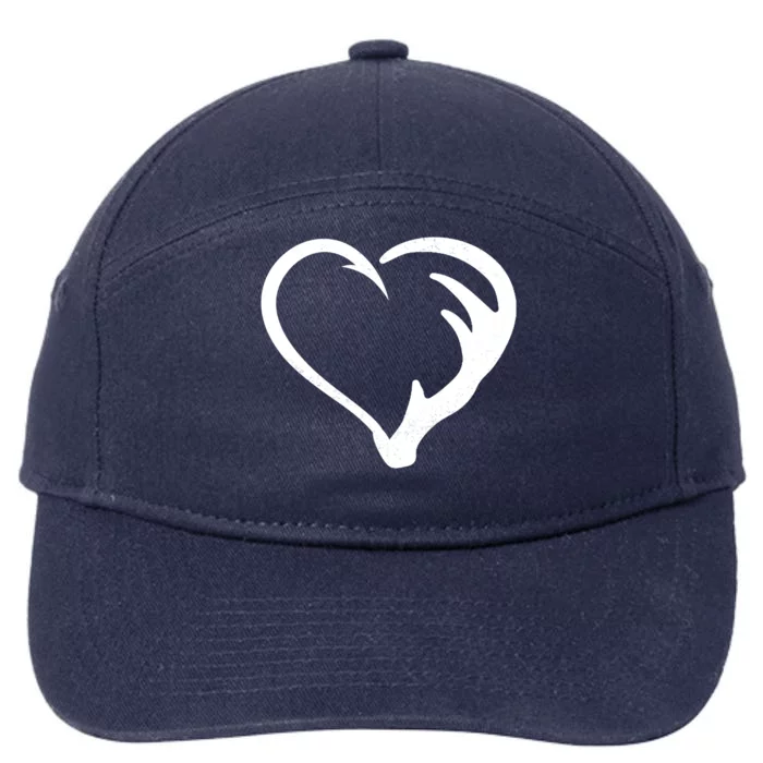 Hunting Fishing Antler Heart Hunter 7-Panel Snapback Hat