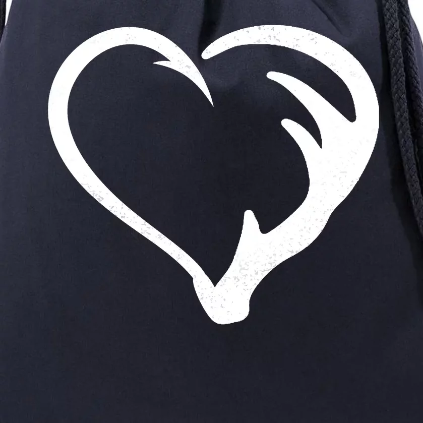 Hunting Fishing Antler Heart Hunter Drawstring Bag