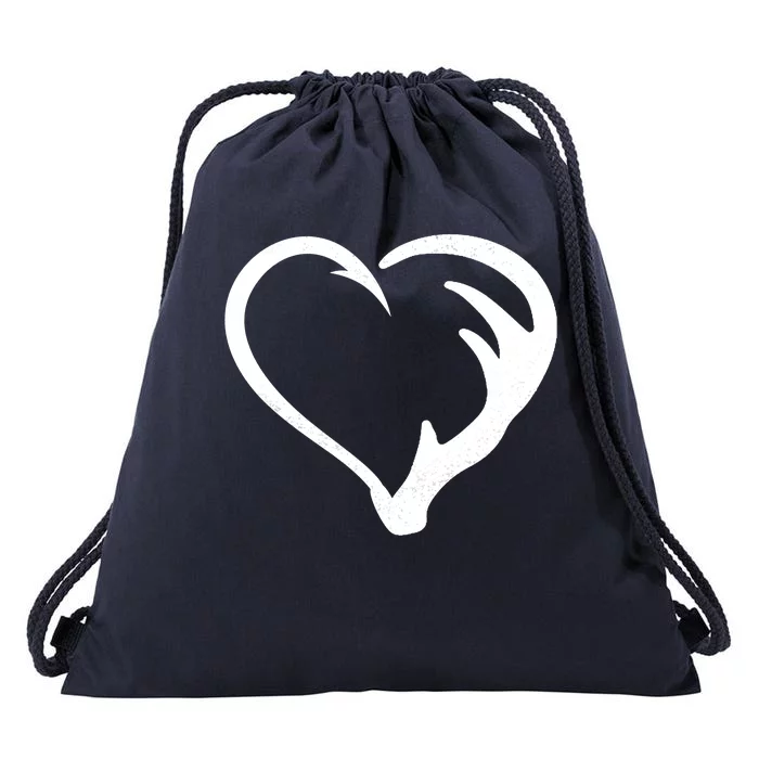 Hunting Fishing Antler Heart Hunter Drawstring Bag