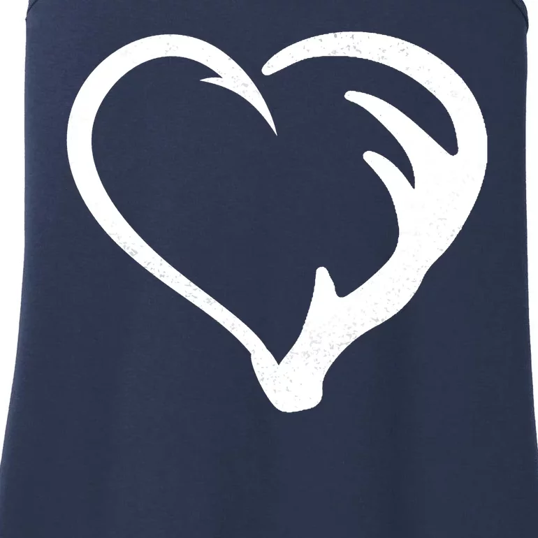 Hunting Fishing Antler Heart Hunter Ladies Essential Tank