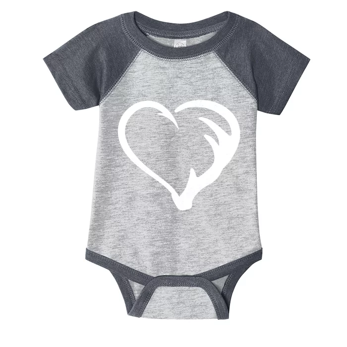 Hunting Fishing Antler Heart Hunter Infant Baby Jersey Bodysuit