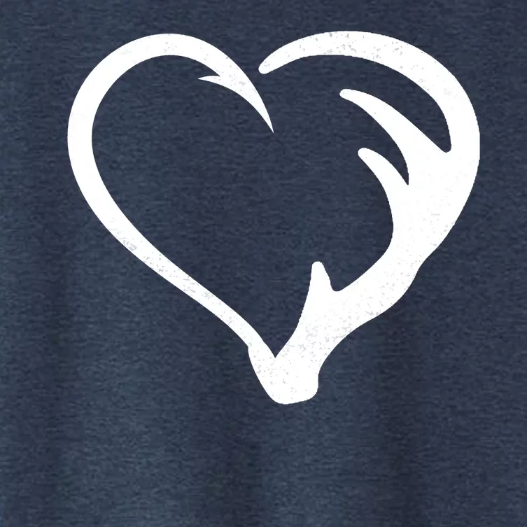 Hunting Fishing Antler Heart Hunter Women's Crop Top Tee