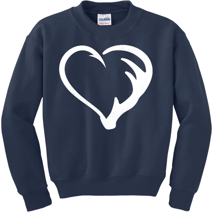 Hunting Fishing Antler Heart Hunter Kids Sweatshirt