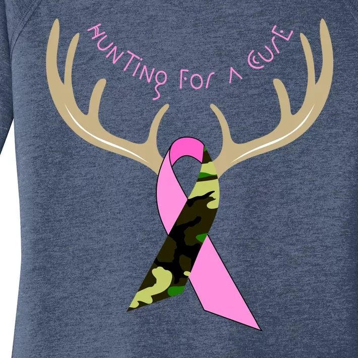 Hunting For A Cure Breast cancer Women's Perfect Tri Tunic Long Sleeve Shirt