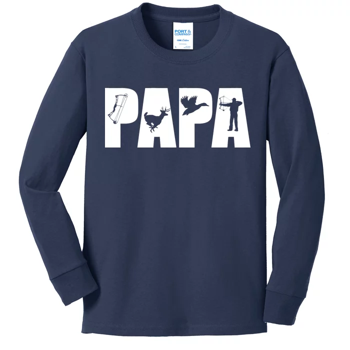 Hunting Papa Kids Long Sleeve Shirt