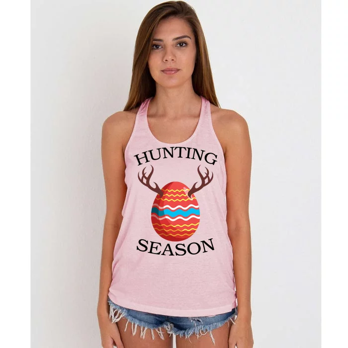 Hunting Season Deer Easter Egg Women's Knotted Racerback Tank